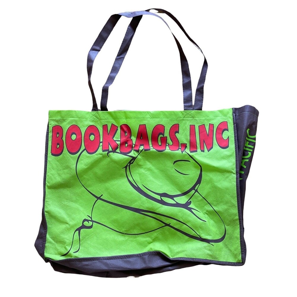 Bookbags Inc Woven Bag Green Reuseable Shopping Bag 15 in by 19 in wide